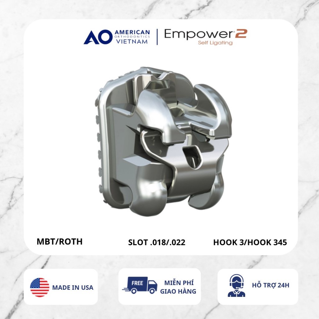 Mắc cài kim loại tự buộc EMPOWER 2 (20 chiếc/bộ)