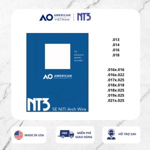Dây cung NT3 NiTi SuperElastic Titanium Memory Form III TRÒN/VUÔNG/CHỮ NHẬT (Hôp 10 sợi)